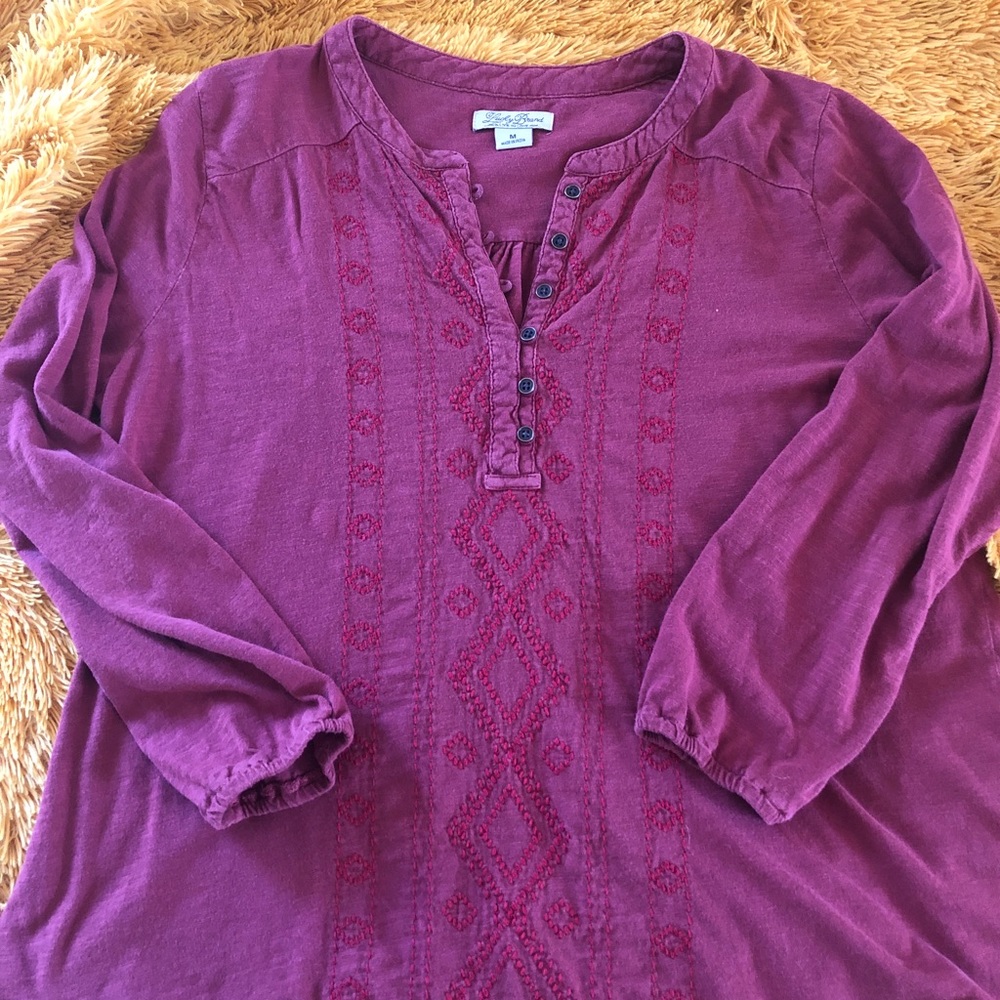 Lucky Brand Red Flowy Blouse